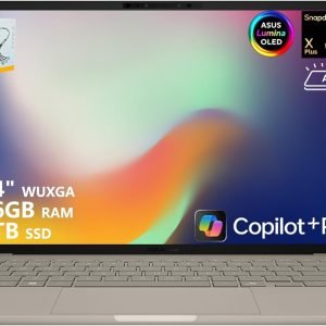 Back To School Offers Just $ 299：ASUS Zenbook A14 Laptop 14" WUXGA OLED (100% DCI-P3, 600nits HDR) Qualcomm 8-core Snapdragon X Plus (Up to 45 Tops) 16GB RAM 2TB SSD for Creator Business Professional Win11 ICP Hub w/Copilot+ AI