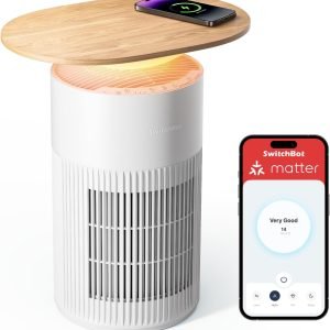 Store Anniversary Mega Sale, Amazing Price $ 99：SwitchBot Air Purifier with Night Light, CADR 400m3/h for up to 83?O, 3-Layer Filtration System removes 99.97% of pollutants, 20dB Sleep Mode, Supports Alexa&App Control, Chew-Proof Wire ideal for Pets [Energy Class E]