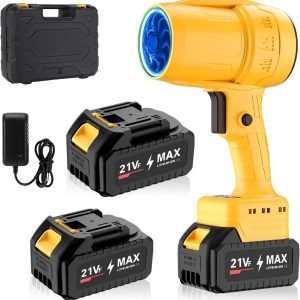 Handheld Electric Cordless Leaf Blower and 500,000RPM Mini Turbo Jet Blower with 2：4.0Ah Batteries & Charger, Lightweight for Patio, Lawn, Garage Cleaning