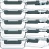 Anniversary Celebration While Stocks Last Just $ 69：M MCIRCO 10-Pack,22 Oz Glass Meal Prep Containers,Glass Food Storage Containers with lids,Lunch Containers,Microwave, Oven, Freezer and Dishwasher