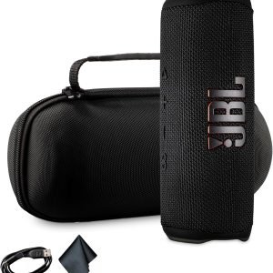 Anniversary Celebration While Stocks Last Just $ 99.00：JBL Flip 6 Portable Wireless Speaker | Deep Bass Sound, IP67 Waterproof Rating | Bluetooth Audio for Outdoor, Travel, Beach, Hiking, and Home Use (Black) with Travel Case + Microfiber Cloth
