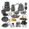 Anniversary Celebration While Stocks Last Just 99 $：Big Kitchen Cookware Set 166 Pcs with Non Stick Pots and Pans